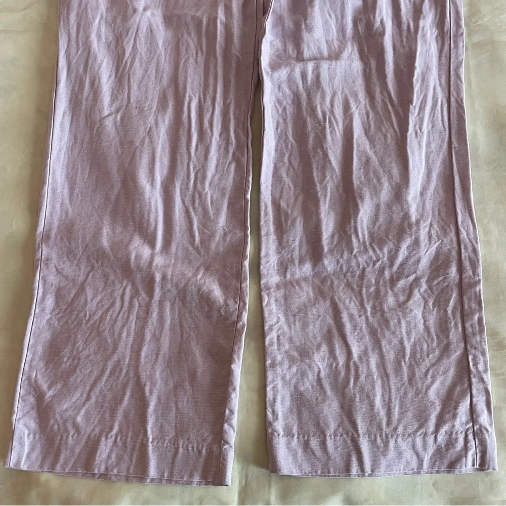 Aritzia- The Effortless Pant Linen Lavender Orchid Size 4 Wide Leg Trousers